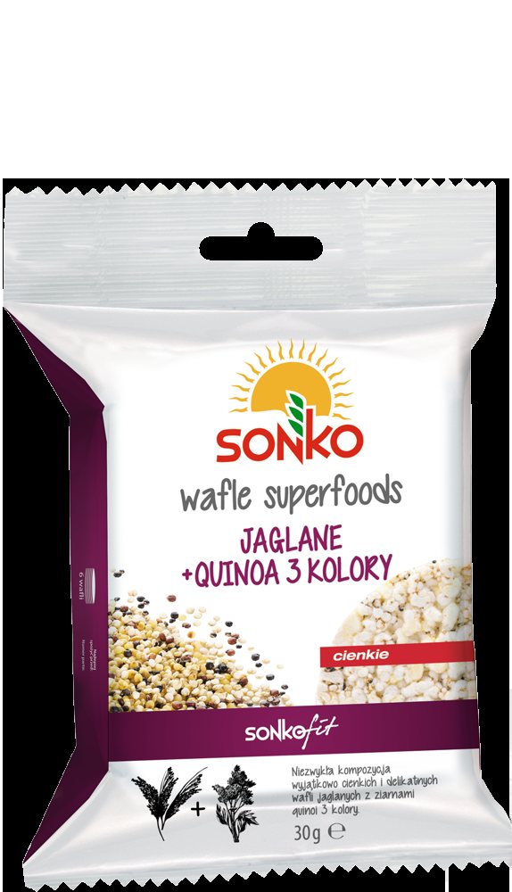 Wafle kukurydziane Sonko Superfoods. Kosztują około 2 zł i kupić je można w większości marketów